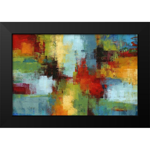 Colorburst Black Modern Wood Framed Art Print by King