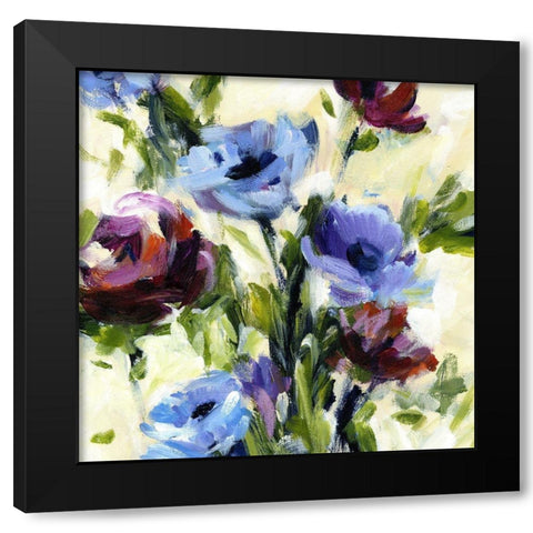 Floral Banquet I Black Modern Wood Framed Art Print with Double Matting by King