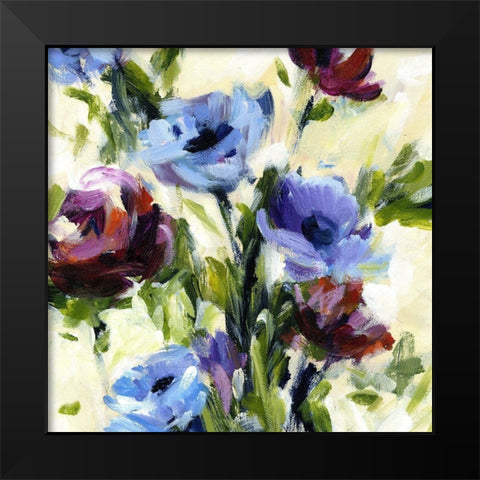 Floral Banquet I Black Modern Wood Framed Art Print by King