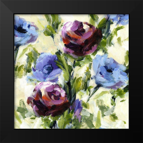 Floral Banquet II Black Modern Wood Framed Art Print by King