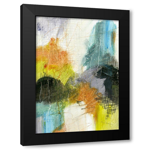 Patch I Black Modern Wood Framed Art Print with Double Matting by King