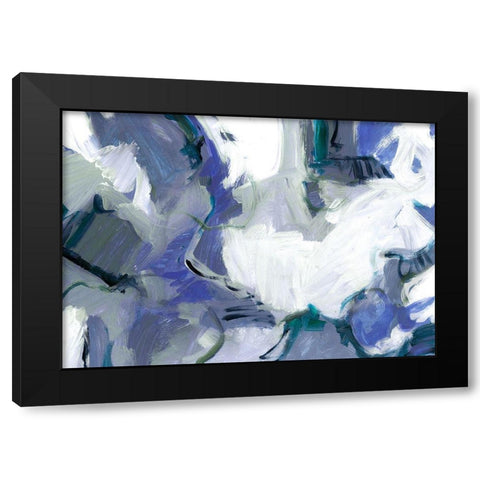 Travelers Blue Black Modern Wood Framed Art Print with Double Matting by King