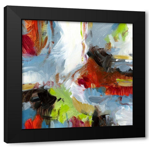 Urban V Black Modern Wood Framed Art Print with Double Matting by King