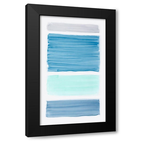 Bar Blue I Black Modern Wood Framed Art Print with Double Matting by King