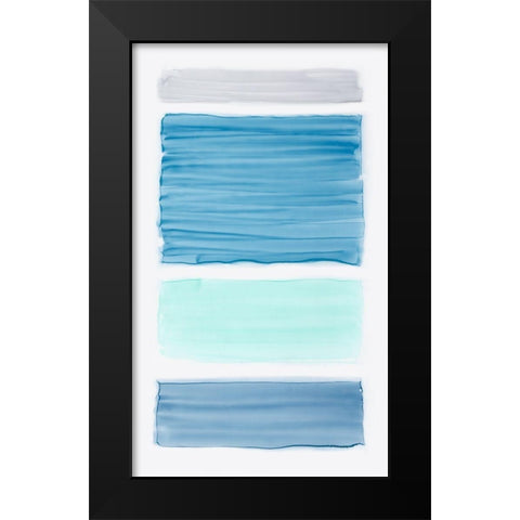 Bar Blue I Black Modern Wood Framed Art Print by King