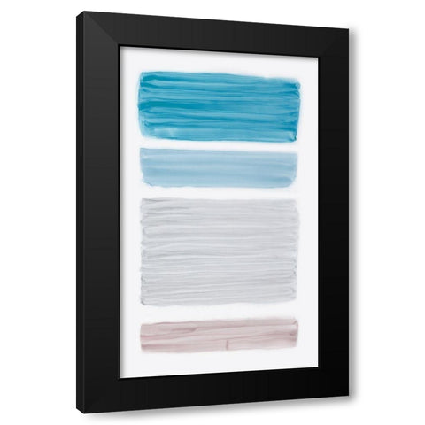 Bar Blue II Black Modern Wood Framed Art Print with Double Matting by King