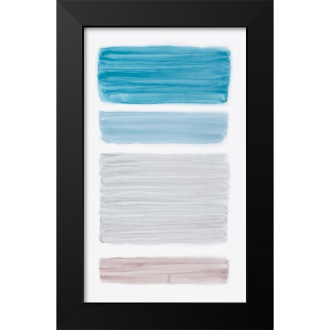 Bar Blue II Black Modern Wood Framed Art Print by King