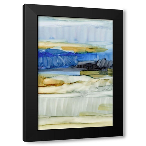 Fluid I Black Modern Wood Framed Art Print with Double Matting by King