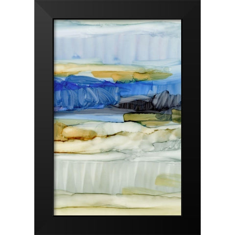 Fluid I Black Modern Wood Framed Art Print by King