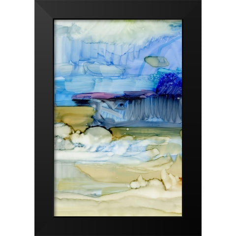 Fluid II Black Modern Wood Framed Art Print by King