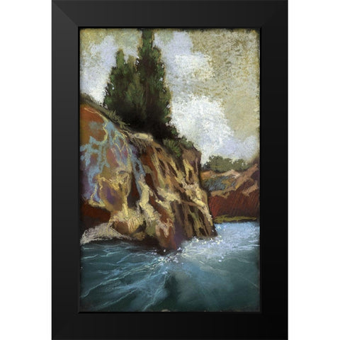 Around The Bend II Black Modern Wood Framed Art Print by Ricci