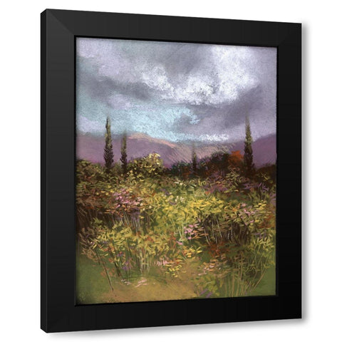 Pastel Landscape II Black Modern Wood Framed Art Print with Double Matting by Ricci