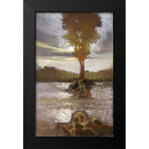 Ripple Effect II Black Modern Wood Framed Art Print by Ricci