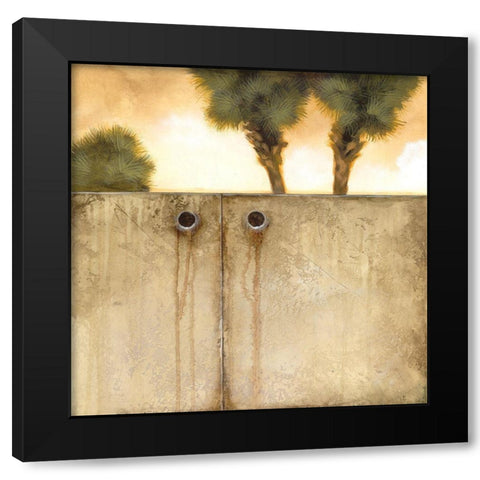 Peeking Palm I Black Modern Wood Framed Art Print with Double Matting by Scott