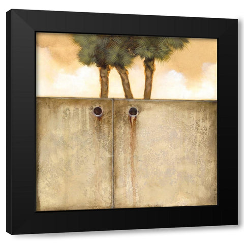 Peeking Palm II Black Modern Wood Framed Art Print with Double Matting by Scott