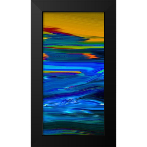 Sunset Waves II Black Modern Wood Framed Art Print by Tripp