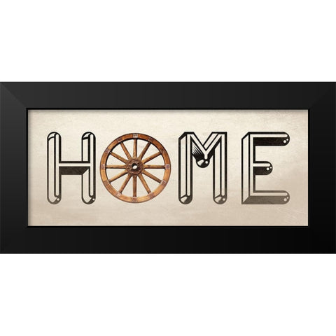 Home Black Modern Wood Framed Art Print by Phillip, Jamie