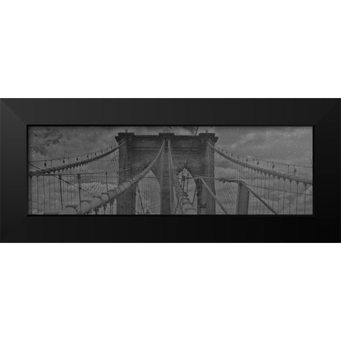 Starry Night New York Black Modern Wood Framed Art Print by Phillip, Jamie