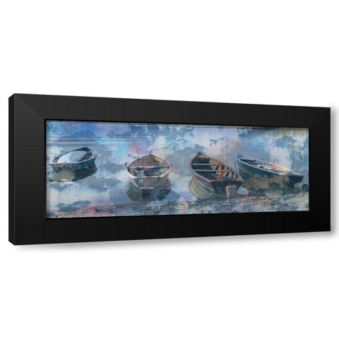 Boat Row Black Modern Wood Framed Art Print by Phillip, Jamie