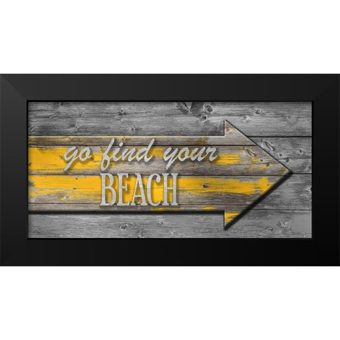 Beach Black Modern Wood Framed Art Print by Phillip, Jamie
