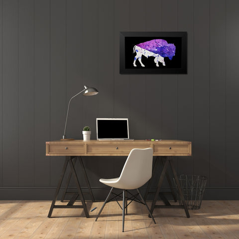 Abstract Buffalo Black Modern Wood Framed Art Print by Phillip, Jamie