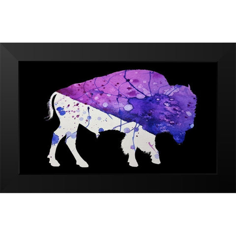 Abstract Buffalo Black Modern Wood Framed Art Print by Phillip, Jamie