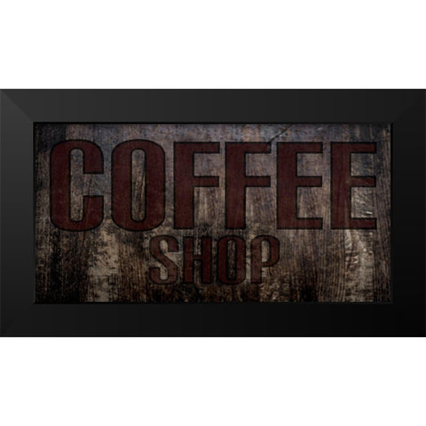 Coffee Shop Black Modern Wood Framed Art Print by Phillip, Jamie