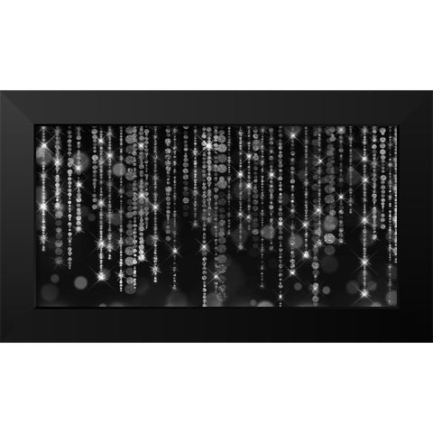 Sparkles Black Modern Wood Framed Art Print by Phillip, Jamie