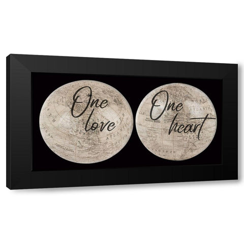 Love Map Black Modern Wood Framed Art Print by Phillip, Jamie