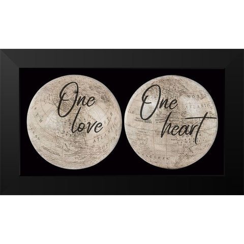 Love Map Black Modern Wood Framed Art Print by Phillip, Jamie