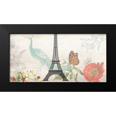Romantic Paris Black Modern Wood Framed Art Print by Phillip, Jamie