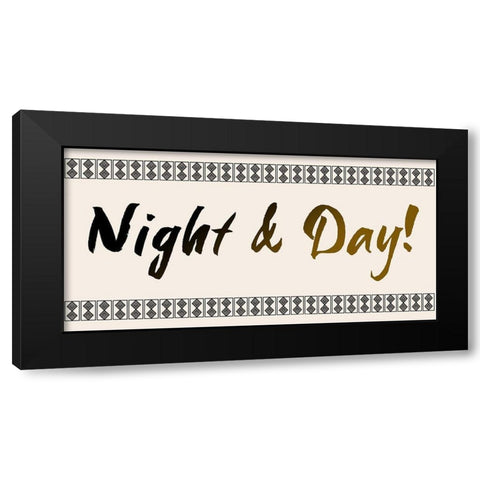 Night And Day Black Modern Wood Framed Art Print by Phillip, Jamie