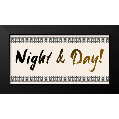 Night And Day Black Modern Wood Framed Art Print by Phillip, Jamie