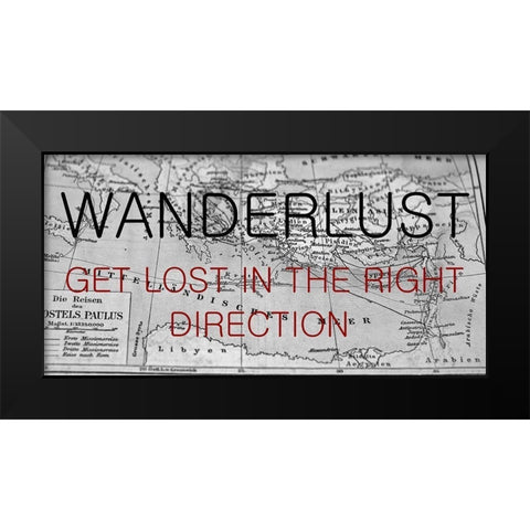 Wanderlust Black Modern Wood Framed Art Print by Phillip, Jamie