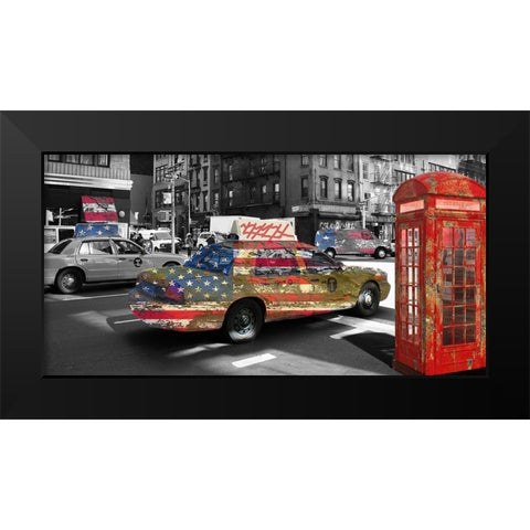 New London Black Modern Wood Framed Art Print by Phillip, Jamie