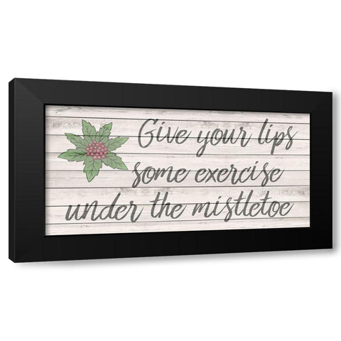Mistletoe Kisses Black Modern Wood Framed Art Print with Double Matting by Phillip, Jamie