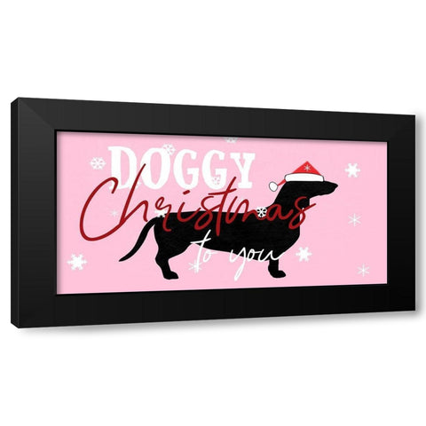 Doggy Christmas Black Modern Wood Framed Art Print by Phillip, Jamie