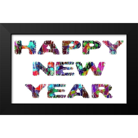 New Year Black Modern Wood Framed Art Print by Phillip, Jamie