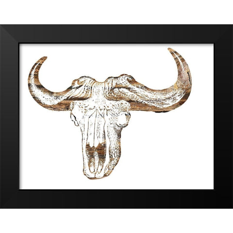 Skullo Black Modern Wood Framed Art Print by Phillip, Jamie