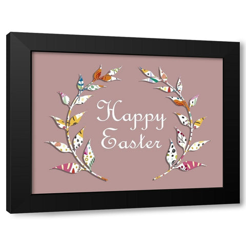 Happy Easter Black Modern Wood Framed Art Print with Double Matting by Phillip, Jamie