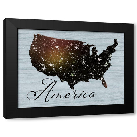 America Black Modern Wood Framed Art Print with Double Matting by Phillip, Jamie