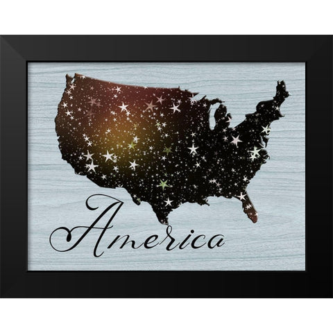 America Black Modern Wood Framed Art Print by Phillip, Jamie