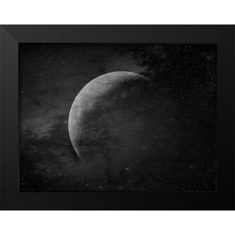 Moon Black Modern Wood Framed Art Print by Phillip, Jamie