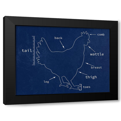 Chicken Black Modern Wood Framed Art Print with Double Matting by Phillip, Jamie