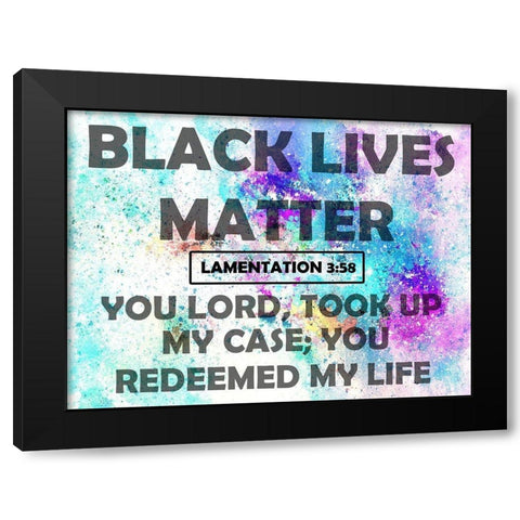 Black Lives Matter Black Modern Wood Framed Art Print by Phillip, Jamie