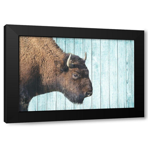 Bison Trail Black Modern Wood Framed Art Print by Phillip, Jamie