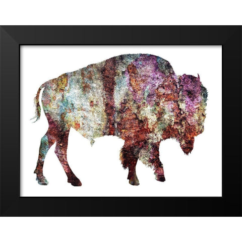 Rustic Bison Black Modern Wood Framed Art Print by Phillip, Jamie