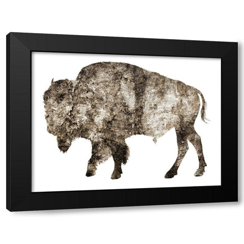 Rustic Bison 2 Black Modern Wood Framed Art Print with Double Matting by Phillip, Jamie