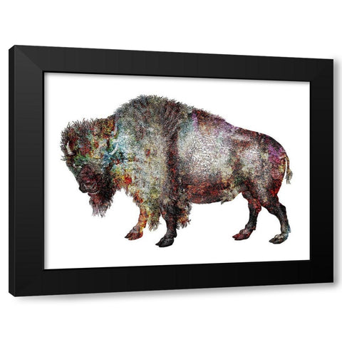 Rustic Bison 5 Black Modern Wood Framed Art Print with Double Matting by Phillip, Jamie