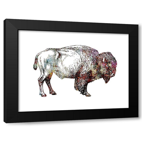 Rustic Bison 5 Black Modern Wood Framed Art Print with Double Matting by Phillip, Jamie